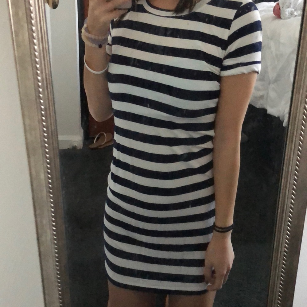 Striped blue and white pacsun t shirt dress